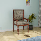 Ajmer Solid Sheesham Wood Arm Chair (Natural Finish)
